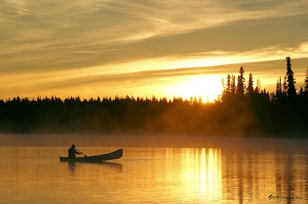 Canoeing Anahim Lake at Sunrise